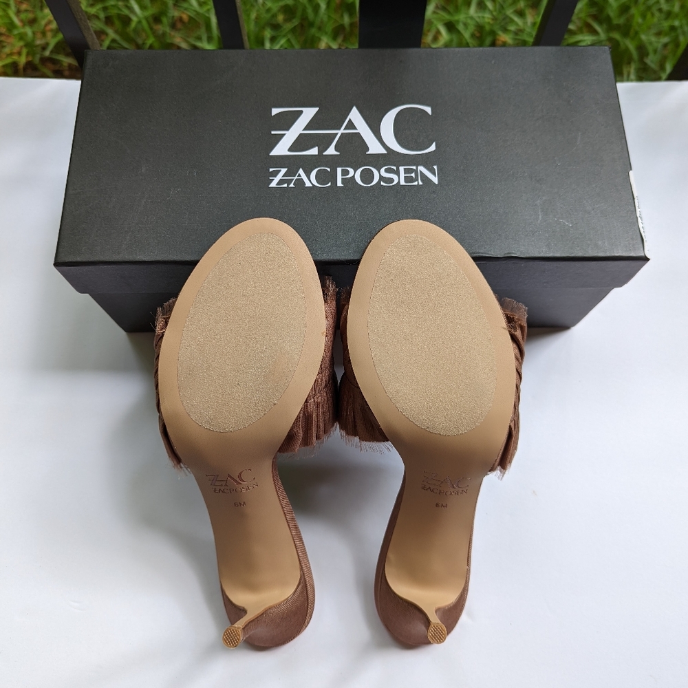 ZAC by ZAC POSEN Venecia Slip On Stiletto Mule Sandals in Cappuccino Size 6M NIB - Picture 9 of 9